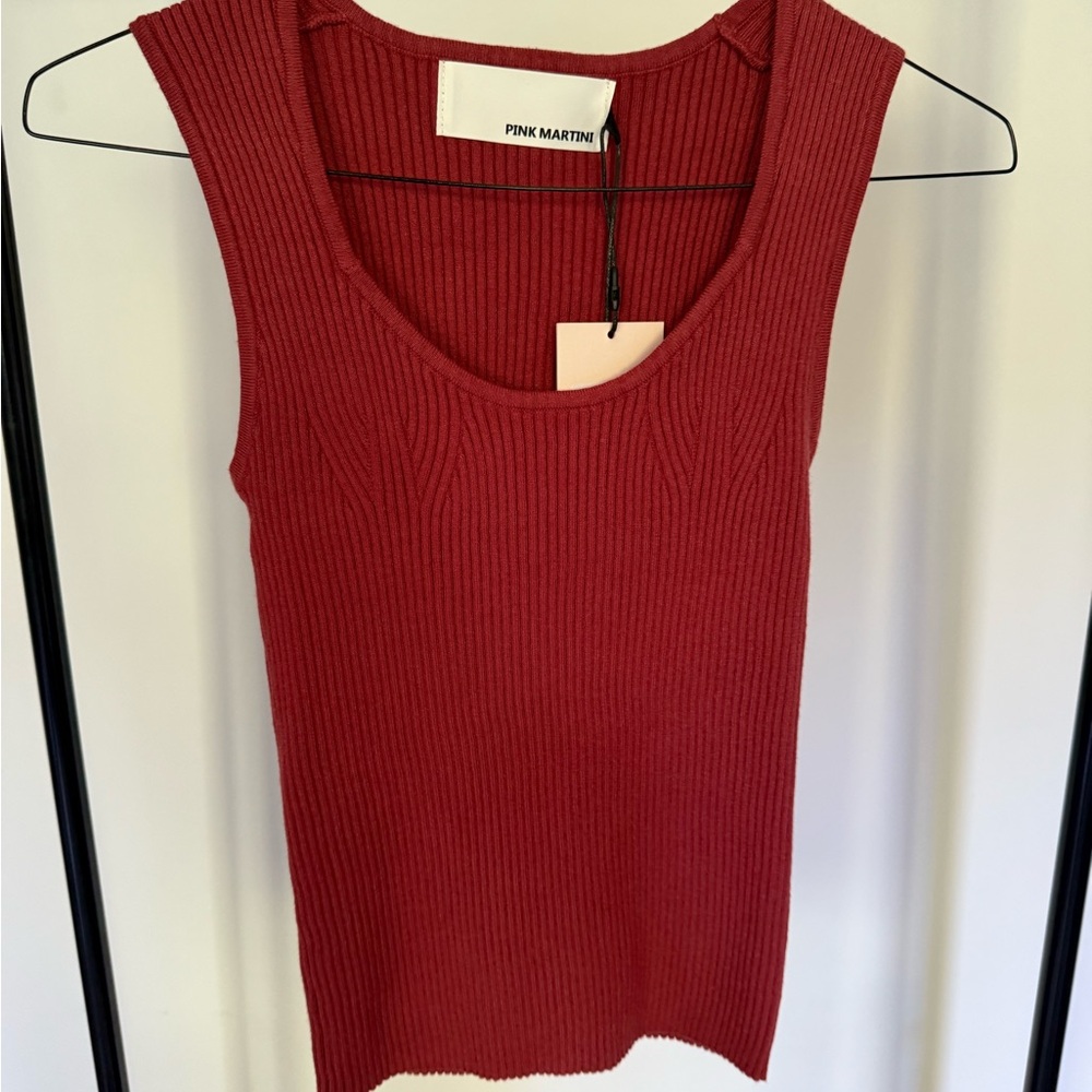Pink Martini Scarlet Ribbed Tank Top